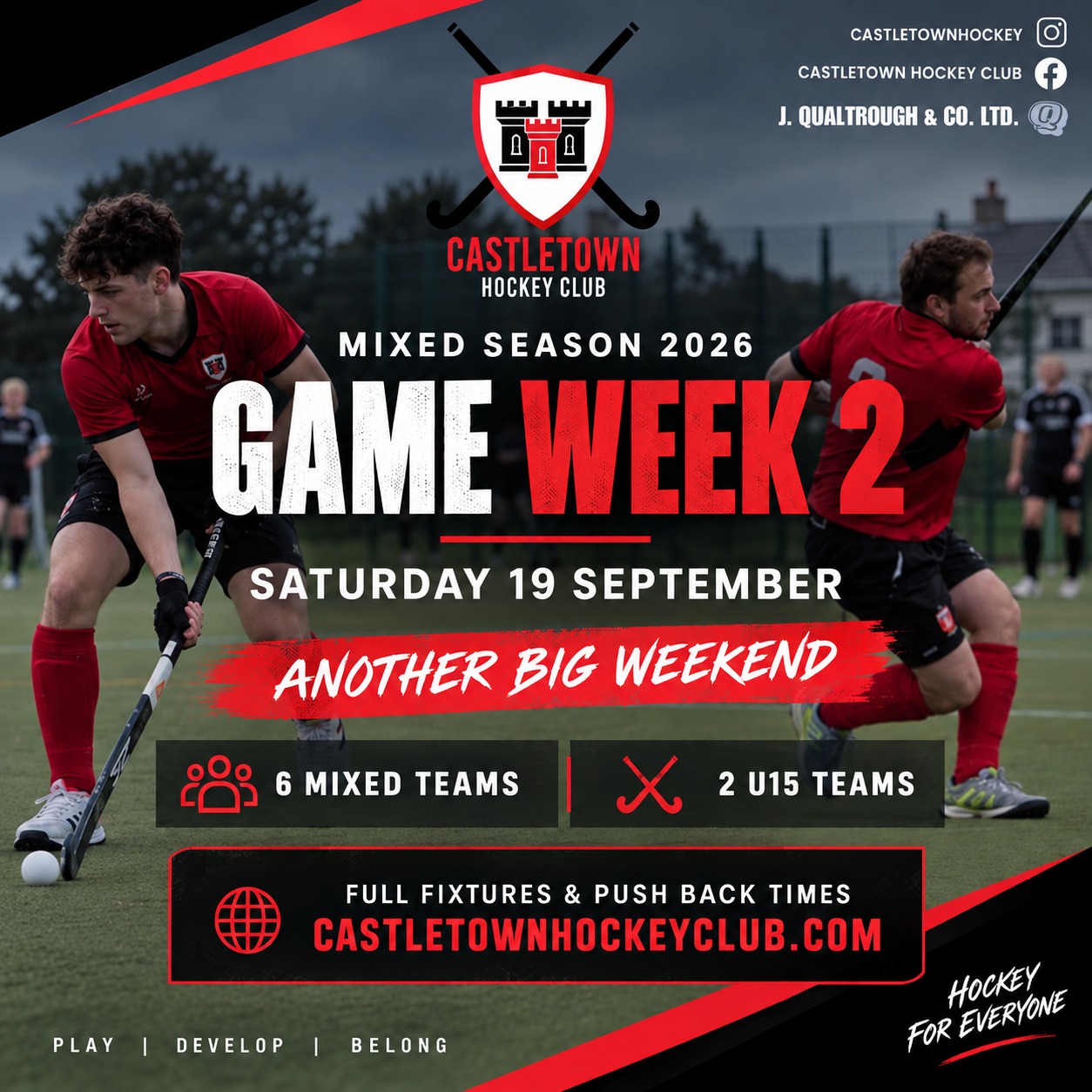 Mixed Season 2026 Game Week 2 poster, Saturday 19 September, another big weekend